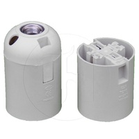 Portalámparas de Rosca E27 con Cubierta de Metal en Blanco y Negro Baquelita de Media Rosca o Rosca Completa para Bombilla LED 4A para Lámpara de Techo