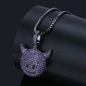 Accesorio de Hip Hop Little Devil Expression Personalidad Colgante <span class=keywords><strong>Micro</strong></span> Incrustaciones Zircon Collar de gama alta - Product Image 3