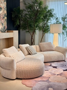Nouveau modèle 2026 – Canapé modulaire sectionnel avec chaise longue d'angle, ton crème français, en forme de L, minimalisme italien, structure en bois massif - Product Image 2