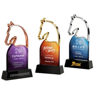 Trofeo de Caballo de Cristal Pinming Nuohao, Cristal K9, Logotipo Personalizado, Regalo Corporativo, Adorno, Recuerdo de Reunión Anual - Product Image 4