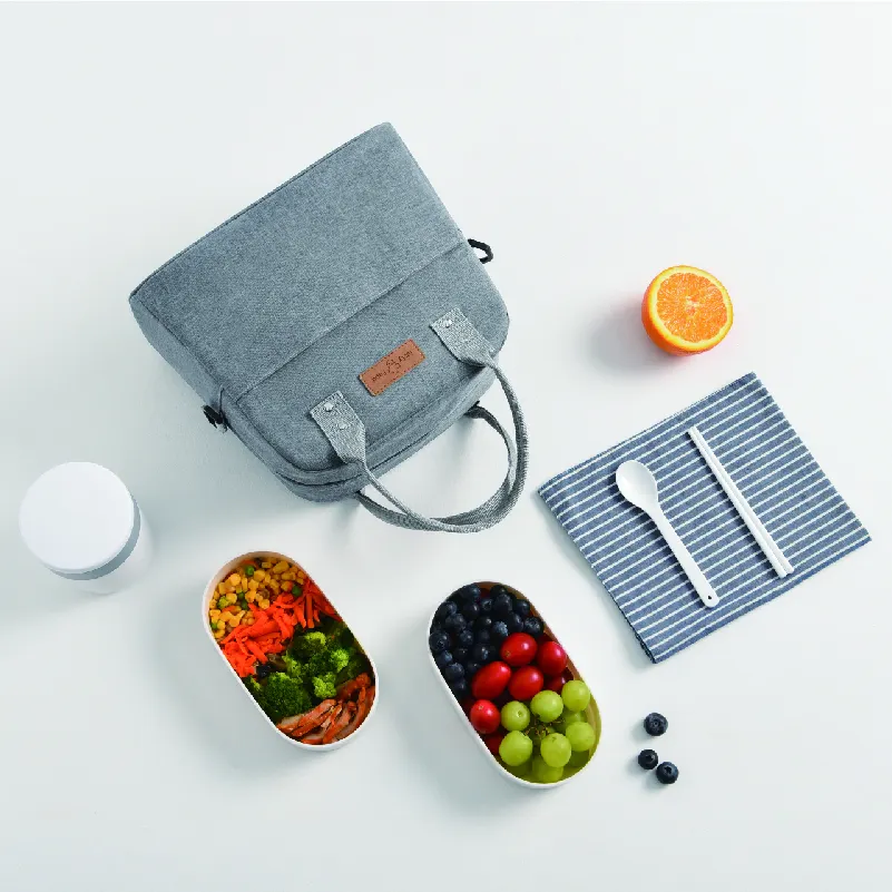 Yemek taşıma çantası toptan taşınabilir termal yumuşak yalıtım kutusu yüksek kaliteli Polyester tote çanta okul çocuklar öğle yemeği soğutuculu çanta