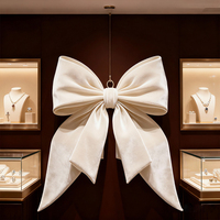 Arc géant en velours blanc fait main Fête de mariage Décoration de Noël Fête des Pères Ornements en tissu artificiel