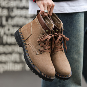 Bottes de travail montantes rétro pour hommes, style automne, polyvalentes, décontractées, pour la marche et le désert - Product Image 1