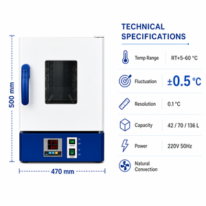 Incubateur électrothermique à température constante fiable HN-40S/40BS 70L avec fonction de minuterie ±0.5 ℃ Pour la recherche en laboratoire de culture microbienne - Product Image 3