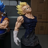 Statue de buste de Majin Vegeta en résine et fibre de verre, taille réelle 1:1, Dragon Ball Z, figurine d'anime, objet de collection, décoration