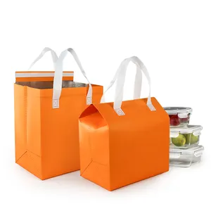 Cooler Bags Wholesale Insulated Cooler Bag Non-Woven PP Material Takeaway Tote With Handle Thermal And Waterproof Reusable Stock
