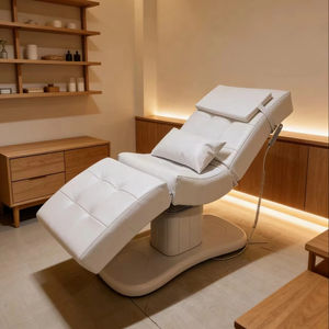 Cama de Salón de Belleza Eléctrica Ajustable de 3 Motores, Totalmente Blanca, para Masajes Faciales y Tratamientos Cosméticos - Product Image 5
