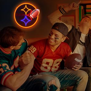 Enseigne néon LED de l'équipe de football pour décoration murale, décoration de man cave, chambre, salle de jeux, enseignes néon pour les fans garçons, <span class=keywords><strong>anniversaire</strong></span>, Noël - Product Image 2