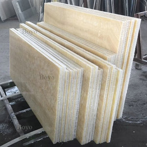 Feuille de marbre composite légère jaune miel blanc avec support en aluminium nid d'abeille - Product Image 4