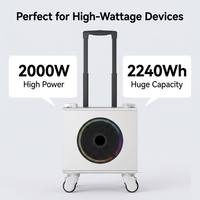 Station Portable 2000W 2240Wh MPPT LiFePO4 avec Haut-parleur Bluetooth, Puissance de Pointe 4000W, Chargeur Voiture UPS 100W Type-C PD, Prête pour les Fêtes en Extérieur