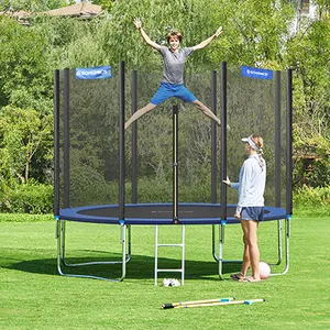 SONGMICS 10FT Outdoor Fitness Equipment Adult Kids Large Stable Strong trampoline outdoor with safety Enclosed net
