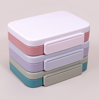 Boîte à bento rectangulaire 6 compartiments 1000 ml, compatible micro-ondes, chauffable et cuite à la vapeur, pour étudiants et nouveau-nés, anti-fuite et facile à nettoyer