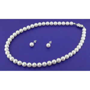 ญี่ปุ่นหรูหรามุกชุดเครื่องประดับสาวสร้อยคอสำหรับขายส่ง - Product Image 1