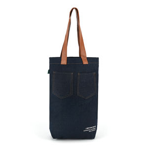 حقائب تسوق قابلة لإعادة الاستخدام صديقة للبيئة بشعار مخصص، حقيبة دنيم عصرية خفيفة الوزن مقاومة للماء للسفر والاستخدام اليومي - Product Image 4