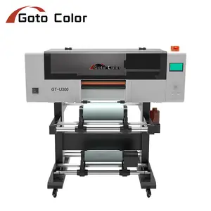 Diskon besar 2024 pencetak Label kristal UV A3 30/60CM Roll-to-Roll desain baru tinta komponen inti LED terlaris Printer DTF UV