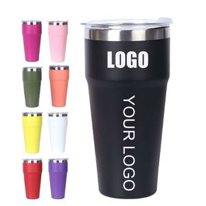 Mug de voyage isotherme à double paroi personnalisé avec logo, 16 oz, tasse thermos à double paroi, gobelet empilable en acier inoxydable de 16 oz avec couvercle - Product Image 1