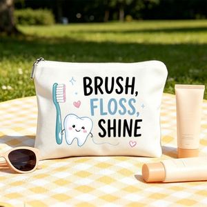 Cadeaux idéaux pour les voyages, sacs cadeaux d'anniversaire pour femmes, trousse de maquillage sur le thème du brossage dentaire pour maman, filles - Product Image 1