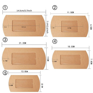 Luxe Kant-En-Klare Witte Zwarte Kraft Kussenvormige Geschenkpapierdozen Indrukwekkende Pvc-Raam Premium Matte Laminering Voor Geschenken - Product Image 2