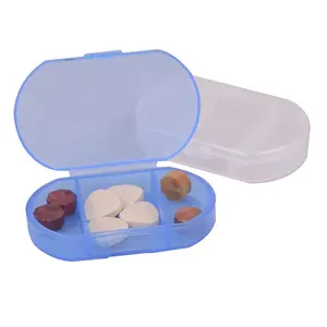 Wadah penyimpanan pil obat 7 Hari plastik perjalanan portabel saku mini 3 casing murah populer kotak pil Mingguan