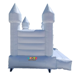 Fiesta de PVC comercial pequeña casa de rebote blanca pequeña boda castillo hinchable blanco Castillo de salto blanco inflable para la venta - Product Image 5