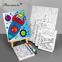 Kit de Pintura DIY Sobre Lienzo Panwenbo de 24*30cm con Pincel y Set de Arte Acrílico, Lienzo Estirado Preimpreso