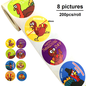 Divertente grazie per dare <span class=keywords><strong>adesivi</strong></span> assortimento turchia Design <span class=keywords><strong>adesivi</strong></span> in rotolo per feste bomboniere forniture rotolo adesivo personalizzato - Product Image 5