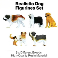 Figurines d'animaux de ferme en plastique solide Yuglow, pack mixte, modèles réalistes de chiens, décorations, jouets