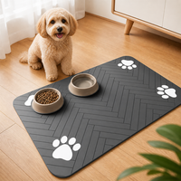 Tapis d'alimentation moderne pour animaux de compagnie en boue de diatomée, absorbant rapidement, antidérapant, en polyester, séchage rapide, avec support en caoutchouc, pour chiens et chats, tailles 30x40