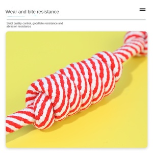 Corda di cotone in stile cartone animato con doppio nodo resistente all'usura e al morso giocattolo per cani - Product Image 3