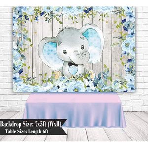 Sensfun พื้นหลังรูปไวนิลสำหรับอาบน้ำวันเกิดลายช้างดอกไม้สีน้ำแสนหวานลายช้างตกแต่งงานปาร์ตี้ช้าง5x3ft - Product Image 6