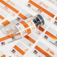 Étiquettes personnalisées en rouleau de PP imperméables pour flacons de peptides, autocollants imprimés durables pour cosmétiques, produits de beauté et soins personnels