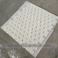 Prix le plus bas, joli motif floral, mosaïque de sol, salle, jet d'eau, mosaïque de marbre, carrelage d'intérieur