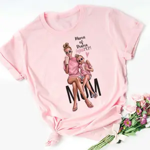 40 colors In Stock OEM Camisetas de mujer 3XL Super Mama Super Dad Family Prints Plus size shirts