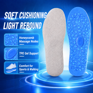 <span class=keywords><strong>Semelle</strong></span> Intégrale en <span class=keywords><strong>Gel</strong></span> TPE Motif Fleur – Coupe <span class=keywords><strong>Avant</strong></span>-Arrière avec Picots Granulaires en Relief pour Massage de la Plante du <span class=keywords><strong>Pied</strong></span>, Absorption des Chocs, Confort et Soulagement de la Douleur - Product Image 5