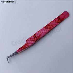 Logo personnalisé professionnel nouveau Design pince à épiler Extension de cils en acier inoxydable pointu haute en plastique outil de beauté poignée en coeur - Product Image 3