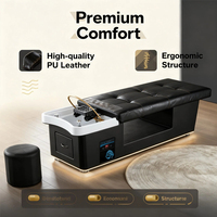 Fauteuil de lavage professionnel pour salon de beauté, lit de massage thaïlandais, lit de shampoing pour spa capillaire avec thérapie par l'eau et éclairage