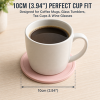 Sous-verre isolant thermique rond de 10 cm, imperméable, antidérapant, durable, pour la protection des tables, idéal pour le bureau, le café, la bière et les verres