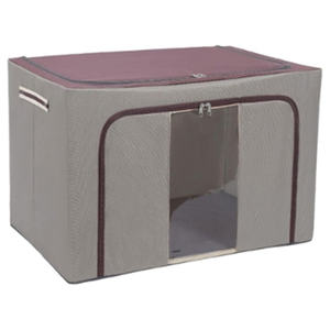 Caja de Almacenamiento Plegable de Tela Lavable Personalizada al por Mayor con 2 Ventanas para Organizar el Armario del Dormitorio - Product Image 1