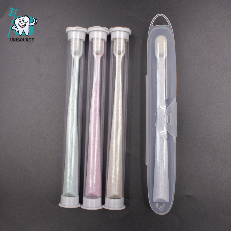 2121 жесткий щетинки зубной протез Кисть для нанесения нанометрового резиновые бамбуковые зубные щетки + двойной цвета ручка для взрослых toothbrush-MC-7239