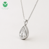 Collier de luxe pour femme en or blanc 14K 18K avec diamant de laboratoire certifié IGI Better Star, taille poire 1-3 carats, serti clos, pureté D VVS