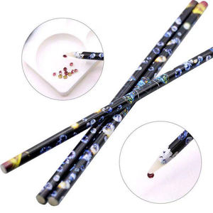 Rhinestones Gems Picking Crystal Picker Dotting Tool Nail Wax Pencil Pen para decoración de uñas - Product Image 1