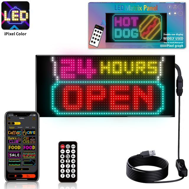 App Control Led Car Sign Board 27*12cm 24*48Pixel Led Matrix Panel Light Digital Display for Advertising Screen 10.62*4.72inch