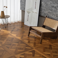 Parquet en bois de style français Versailles, panneau de parquet à motifs Chantilly, carrelage de parquet carré en bois
