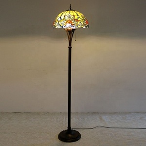 LongHuiJing Tiffany Style Floor Lamps Stained Glass Lampshade Standing Light <b>Indoor</b> <b>Lighting</b> for Dining Bedroom Living Room - Product Image 2