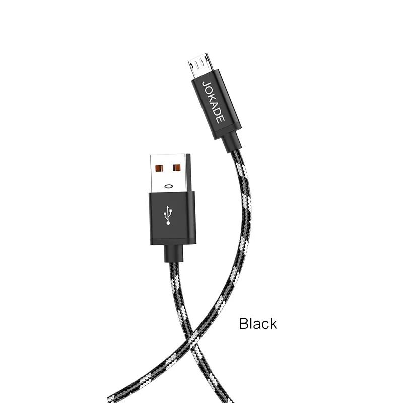 JOKADE Kabel Mikro Cablel USB 1.1M Paduan Aluminium Kabel Data Pengisian Cepat Arus Maksimum 5A Transmisi Kecepatan Tinggi