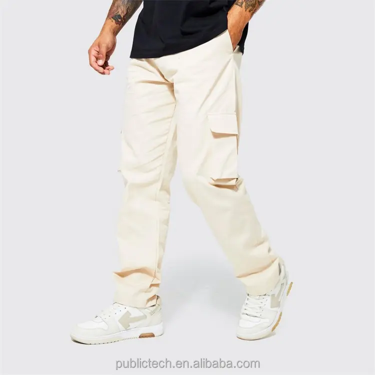 Lässige hochwertige Sommer Streetwear Seiten tasche Man Cargo Hose Chino Hose für Männer