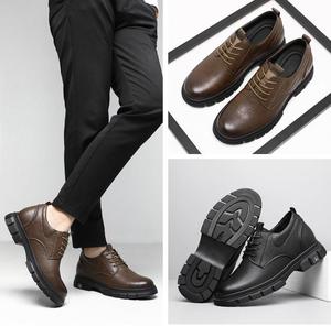 Zapatos Elevadores Invisibles para Aumentar la Estatura - Zapatos Oxford Formales con Cordones de Cuero Negro y Marrón - 6 cm y 8 cm Más Altos - Product Image 6