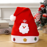 HLC Individuelles Logo Roter Stern Weihnachtsmannmütze Rote Frohe-Weihnachten-Mütze Navidad Sombreros Silvester-Partyhüte Feiertagsfeier