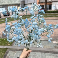 Bunga Baby's Breath Buatan dari Karet Lunak Putih 108 Tangkai, Dekorasi Pernikahan Ikat Tangan Grosir