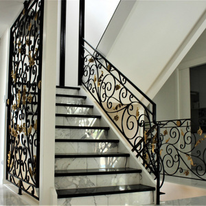 Barandilla de Hierro Forjado de Estilo Victoriano para Escaleras, Balaustrada de Hierro Forjado Personalizada para Interiores - Product Image 1